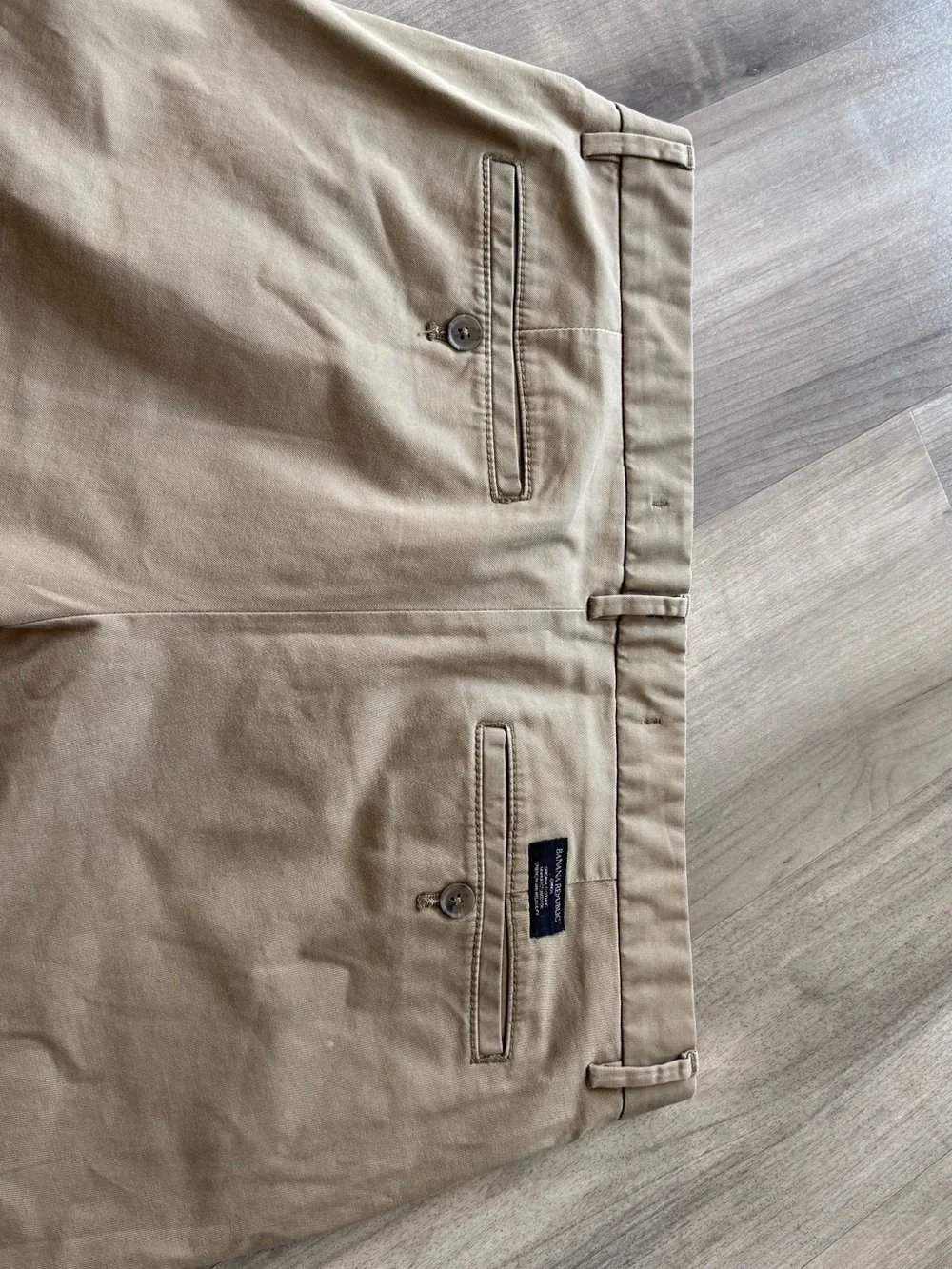 Banana Republic Khaki Straight-Leg Chinos - Light Khaki